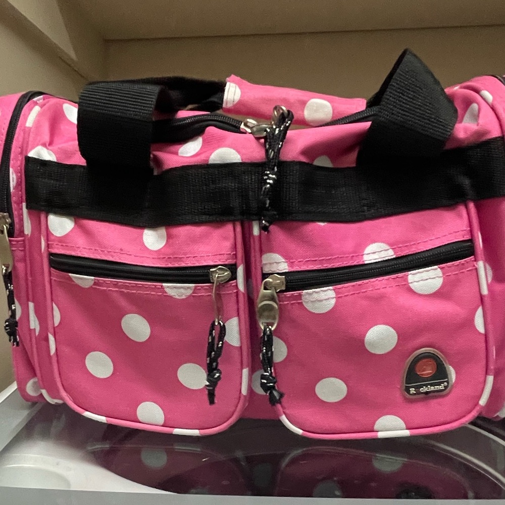 Pink Polka Dot Rockland Tote Bag - Picture 3 of 14